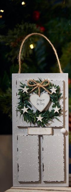 Christmas Hanging Door Plaque, Colour: Grey
