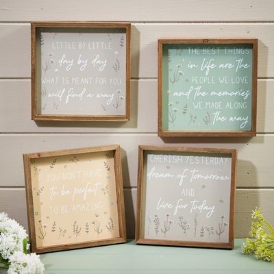 Simple Floral Wooden Plaque