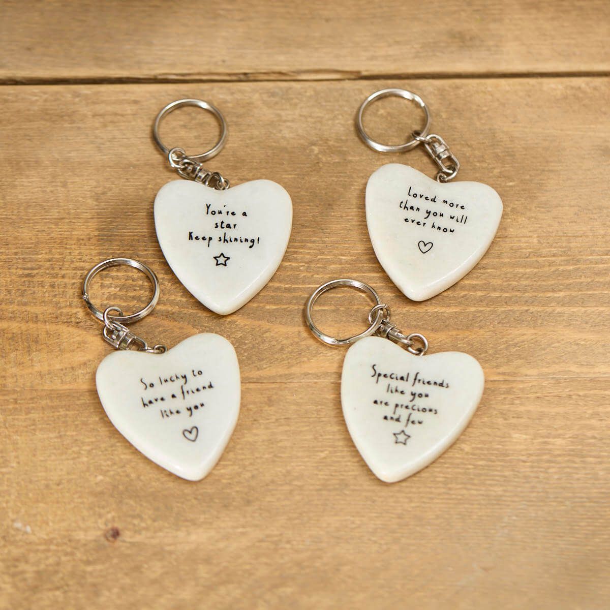 Marble Heart Keyring, Design: Shining Star