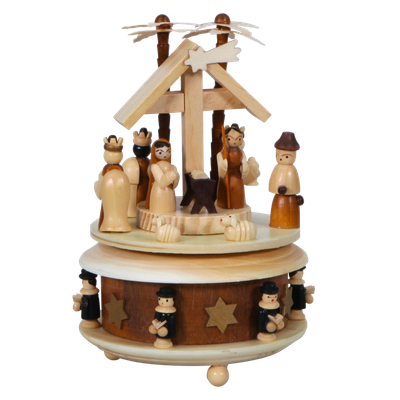 Dutch Rotating Wood Nativity 7&quot; tall