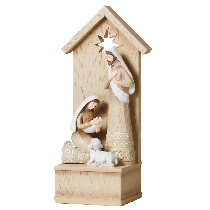 Sleep in Heavenly Peace Music Box Nativity 8&quot; tall