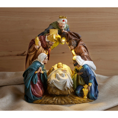 Light-up Archway Nativity Figurine 9&quot; tall