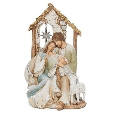 Holy Family Star in Window Resin Nativity 9.5&quot; tall