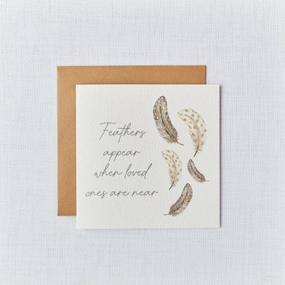 Feathers Apper Grey Sympathy card