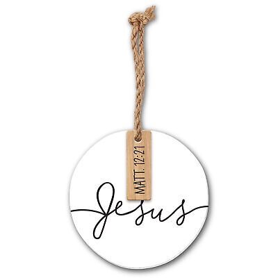 Ceramic White Christmas Ornament, Design: Jesus