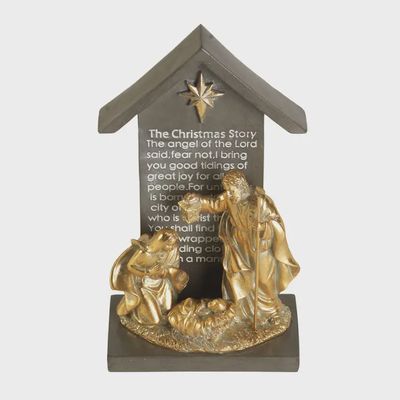 1-Piece Holy Family in Creche 9.75in