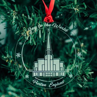 Preston Temple Acrylic Ornament - Joy to the world