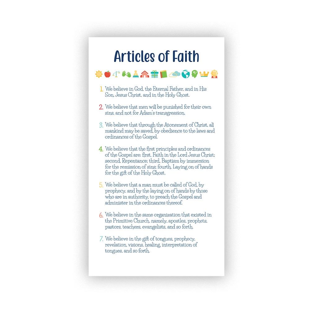 Articles of Faith Pocket Card - Children