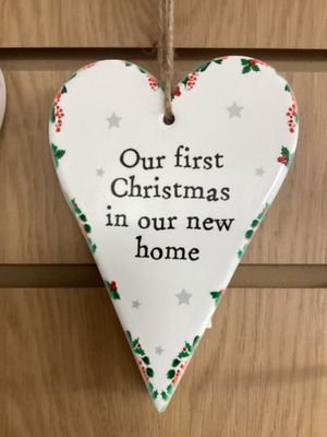 Ceramic New Home Hanging Heart