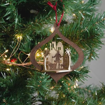 Shepherd Nativity Scene Christmas Ornament