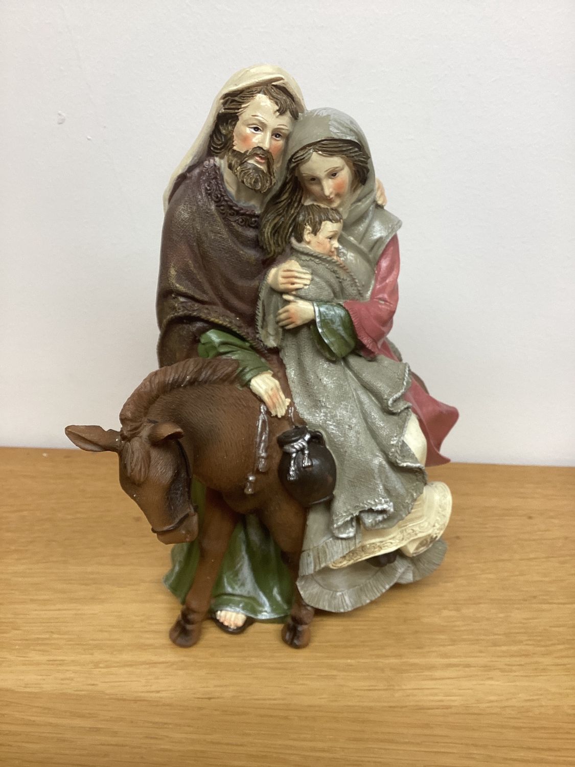 1 Piece Holy Family On Donkey 8.5&quot;H