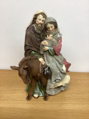 1 Piece Holy Family On Donkey 8.5&quot;H