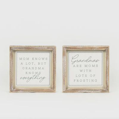 Grandma&#39;s Know Everything Reversible Wooden Sign