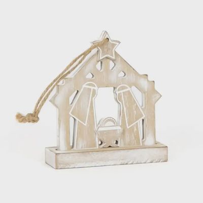 Wooden Nativity Ornament