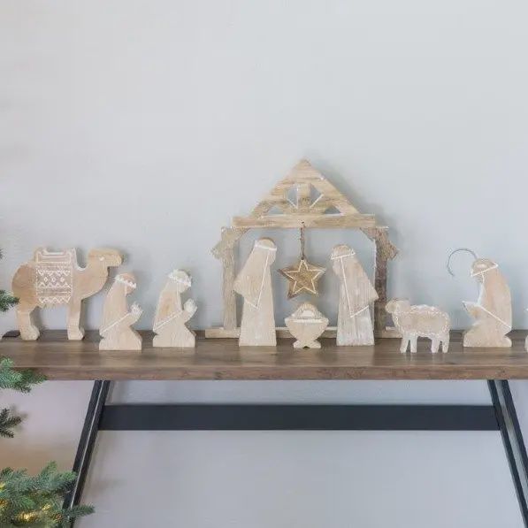 Wooden Nativity Decor