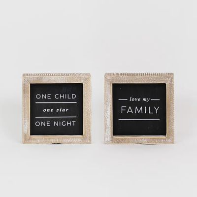 Love My Family Reversible Wooden Sign