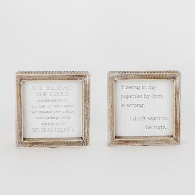 She Believed She Could Reversible Wooden Sign