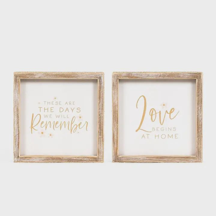 Love Begins at Home Reversible Wooden Sign