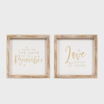 Love Begins at Home Reversible Wooden Sign