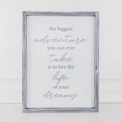 The Biggest Adventures Wooden Sign