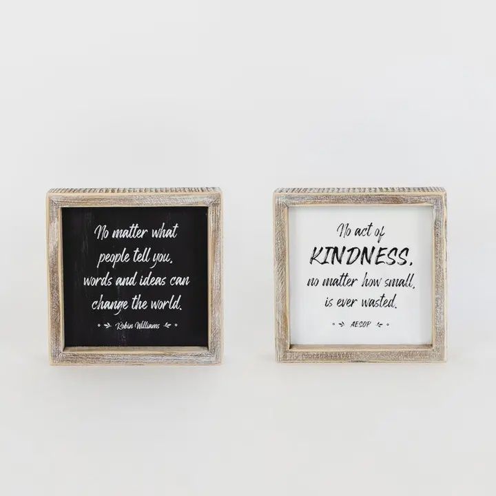 Kindness Reversible Wooden Sign