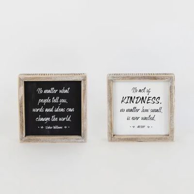 Kindness Reversible Wooden Sign