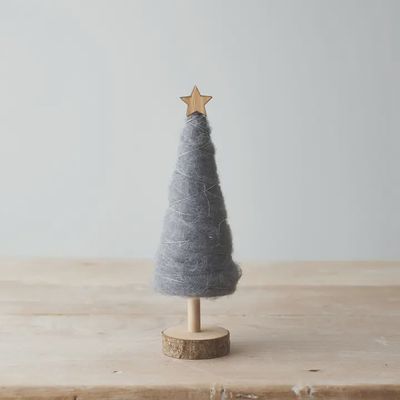 Wooden and Woollen Tree Decorations, 30cm