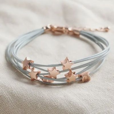 Multi-Strand Star Bracelet in Grey and Rose Gold