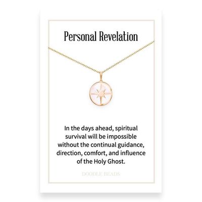 Personal Revelation, Mother Of Pearl Compass Necklace