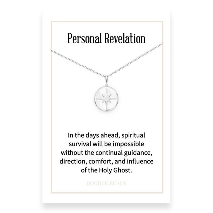 Personal Revelation, Mother Of Pearl Compass Necklace, Colour: Silver