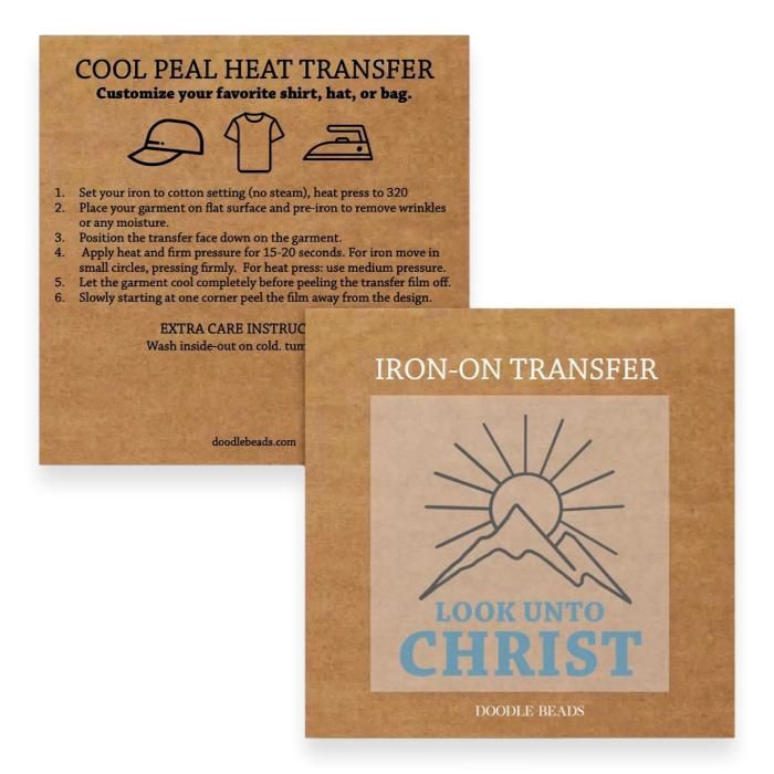2025 LDS Youth Theme, Look Unto Christ Iron On Transfers, Design: Mountains