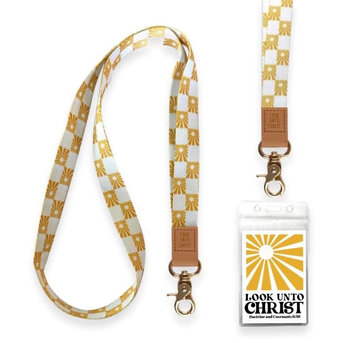 2025 LDS Youth Theme, Look Unto Christ Neck Lanyards, Colour: Yellow