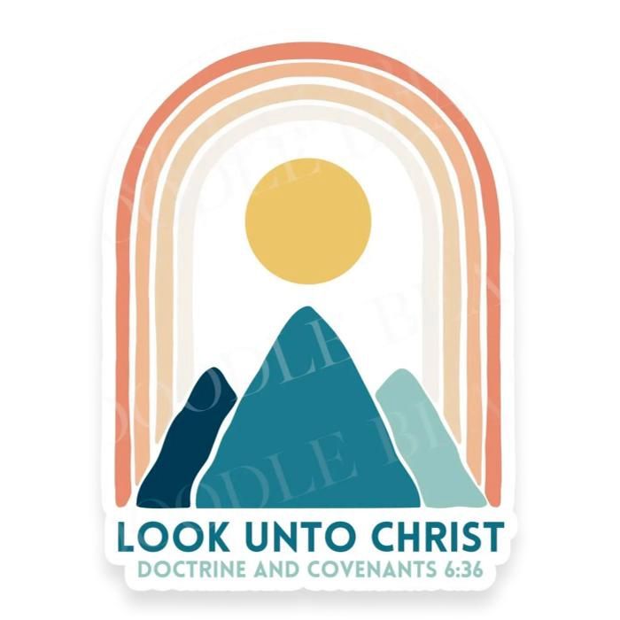 Look Unto Christ 2025 LDS Youth Theme Vinyl Stickers, Design: Arch