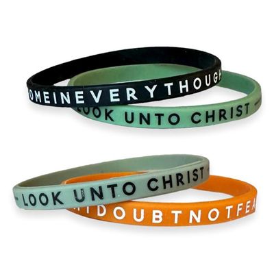Look Unto Christ 2025 LDS Youth Theme Silicone Bracelets, Set of Two