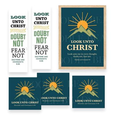 2025 LDS Youth Theme Look Unto Christ, Bookmark &amp; Print