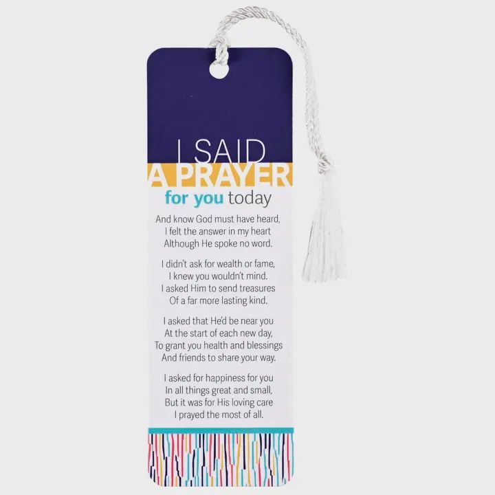 Tassel Bookmark I Said A Prayer For You-   white