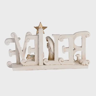 Nativity Holy Family Believe Star 5"High