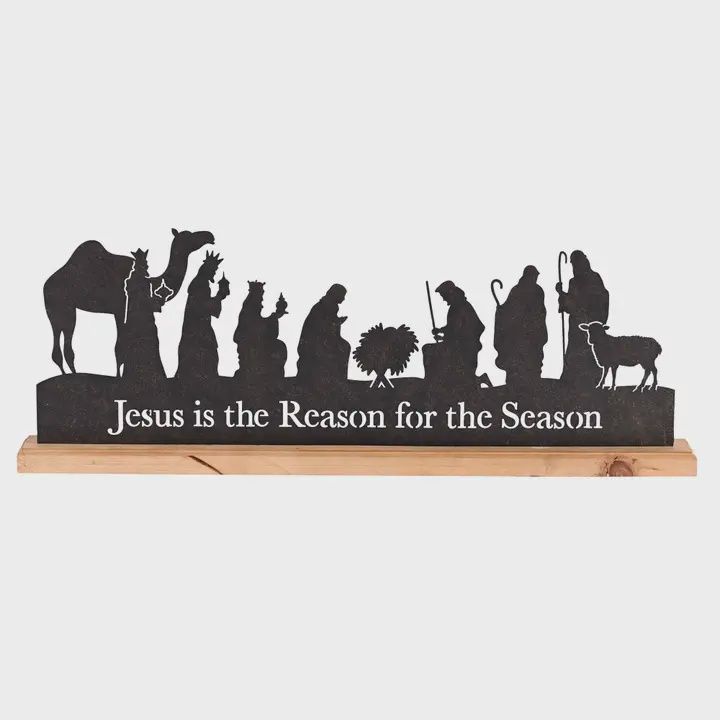 Nativity Holy Family Silhouette Woodbase