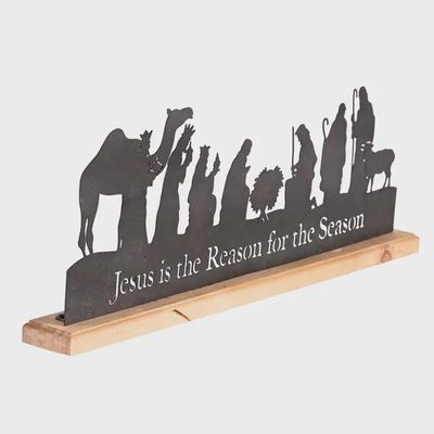 Nativity Holy Family Silhouette Woodbase