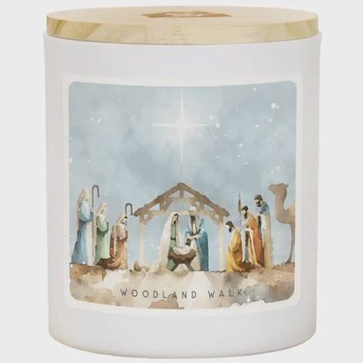 Watercolor Nativity  Candle