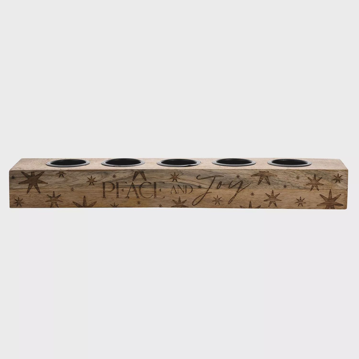 Tea Light Block - Peace &amp; Joy