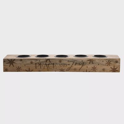 Tea Light Block - Peace &amp; Joy