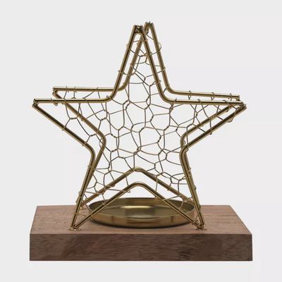 Celestial Gold Star Wire Candle Holder Medium