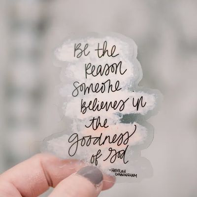 Goodness of God Christian Clear Vinyl Sticker 3x3 in