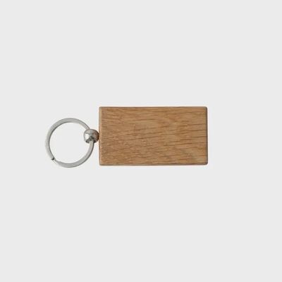 Dapper Chap 'funcle' Rectangular Oak Keyring