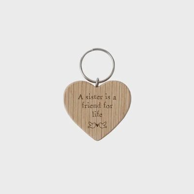 Send with Love 'a Sister Is A Friend For Life' Heart Keyring