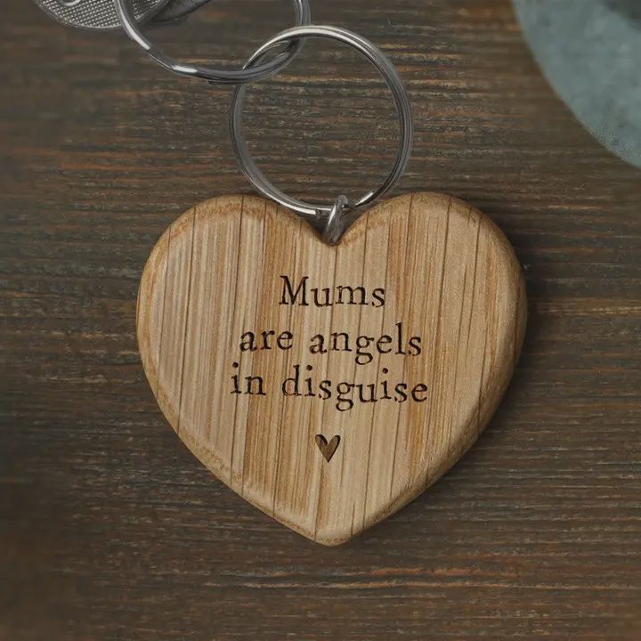 Send with Love &#39;mums Are Angels in Disguise&#39; Heart Keyring