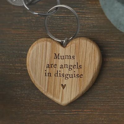 Send with Love &#39;mums Are Angels in Disguise&#39; Heart Keyring