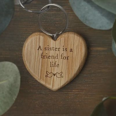 Send with Love &#39;a Sister Is A Friend For Life&#39; Heart Keyring