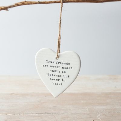 True Friends Hanging Ceramic Heart 10cm